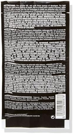 Strawberry Leopard 0.7 Ounce hair dye remover packaging highlighting its suitability for all hair types and textures.