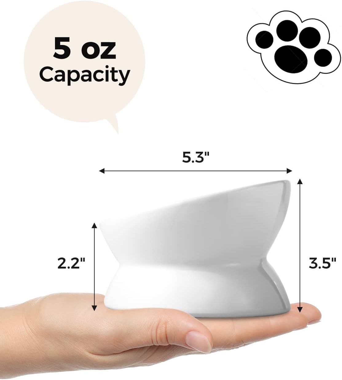 LoeJan ceramic cat feeder for flat faced cats