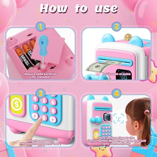 TROTK premium electronic toy safe open door view demonstrating the internal storage capacity for cash and coins
