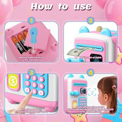 TROTK premium electronic toy safe open door view demonstrating the internal storage capacity for cash and coins