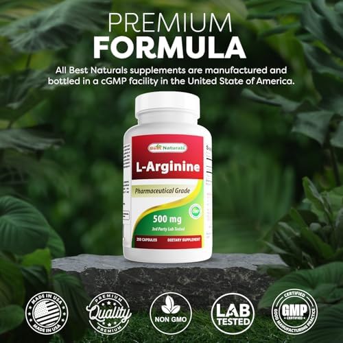 Best Naturals L-Arginine bottle showing 250 count seal