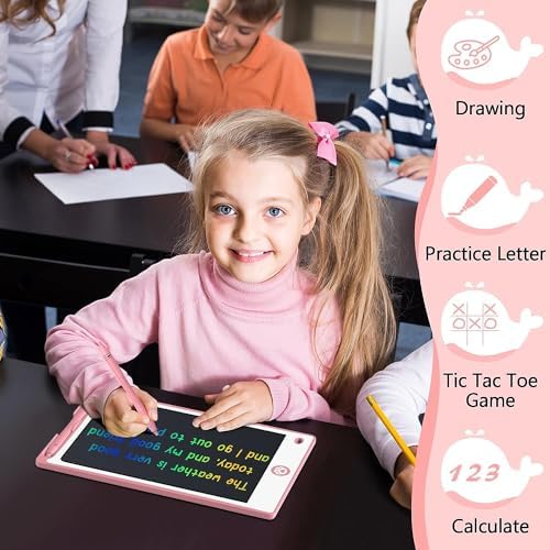 Pink Hockvill doodle board with stylus for children