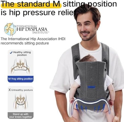 Yemkezo infant carrier demonstrating front facing position