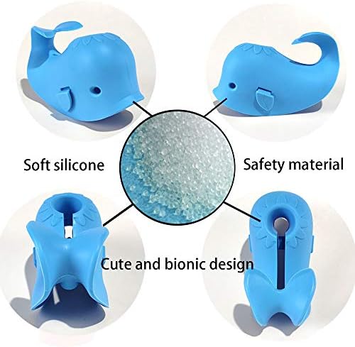 Blue whale faucet cover for kids safety in bathroom