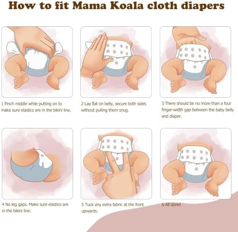 Mama Koala baby pocket nappy showing leg gussets and PUL layer