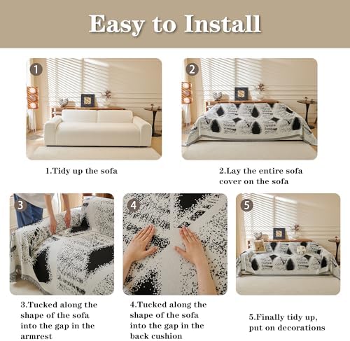 MYSKY HOME Bohemian Style Sofa Blanket displaying reversible side pattern