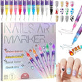 Dujuanus 12 colors nail art pens set front view professional manicure tools