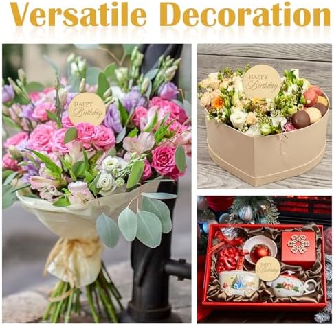 Set of 20 gold mirror birthday dessert decorations
