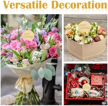 Set of 20 gold mirror birthday dessert decorations