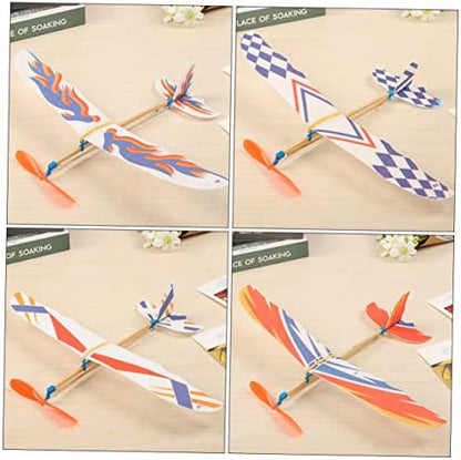 Red star patterned motif variant of the handmade foam glider for kids.