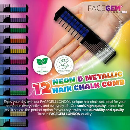 Close up of 12 color hair chalk variety pack