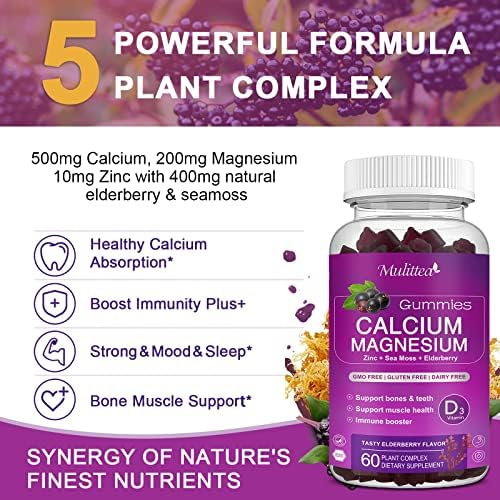 Close up of Mulittea gummy supplement label details