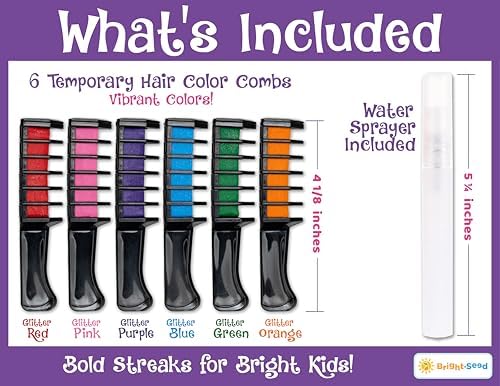 Close up of Bright Seed washable hair chalk comb applicator