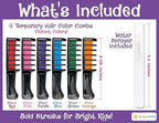 Close up of Bright Seed washable hair chalk comb applicator