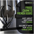Urban August safety lock securing a kitchen cabinet door