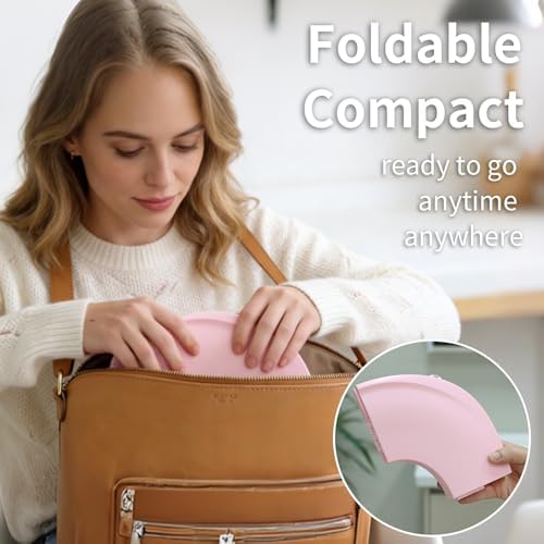 Funbliss kids folding travel potty placed securely on a standard white bathroom toilet