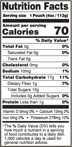 Nutritional label of Pumpkin Tree Peter Rabbit Organics strawberry banana puree