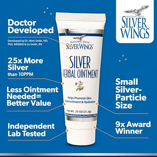 Natural Path Silver Wings skin care ointment packaging display