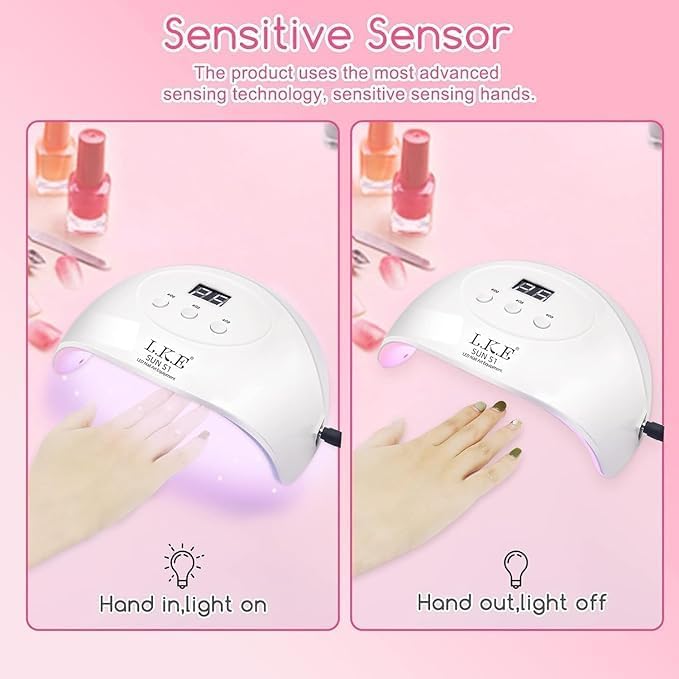 Wisdompark professional gel nail dryer interior layout featuring 15 curing LED beads