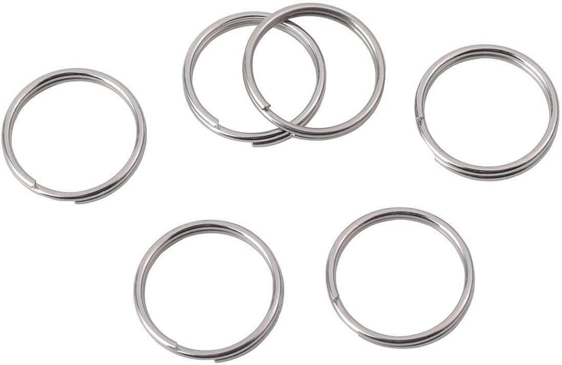 Kansphy stainless steel split key rings pack of fifty front view for pet tags.