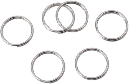 Kansphy stainless steel split key rings pack of fifty front view for pet tags.