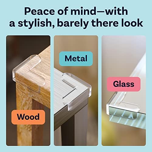 Transparent L-shaped furniture bumper detail