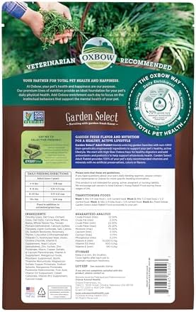 Oxbow rabbit food package showing high fiber hay ingredients