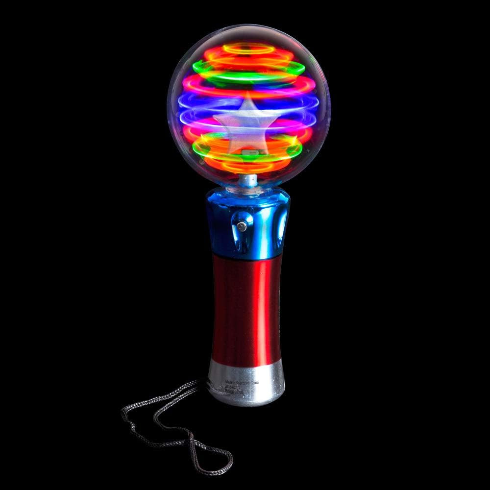 Rhode Island Novelty Light Up Magic Ball Wand front view showing spinning LED globe toy