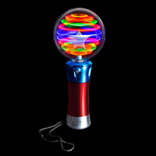 Rhode Island Novelty Light Up Magic Ball Wand front view showing spinning LED globe toy