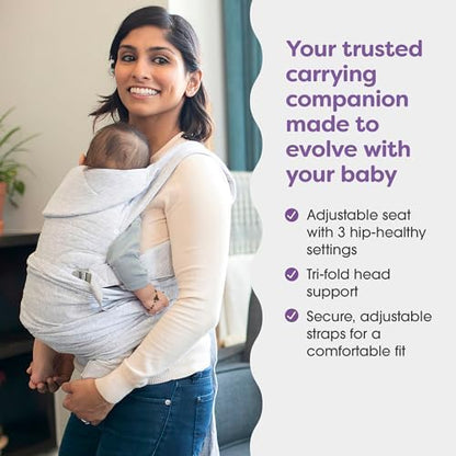Boppy baby carrier showing adjustable seat mechanism