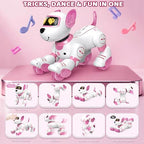 Interactive remote control robot puppy with LED eyes