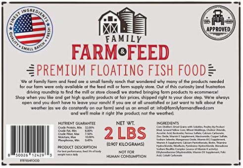 Family Farm And Feed 2 Pounds Fish Food Bag Packaging