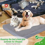 Heavy duty 600D Oxford cloth pet bed slipcover elastic corner details