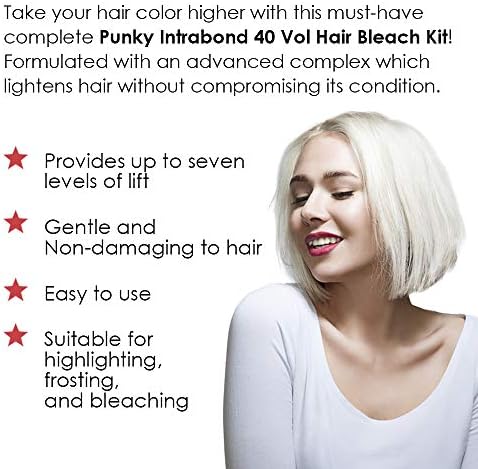 Punky Colour forty volume developer kit side panel featuring ingredients and cruelty-free bond protecting details