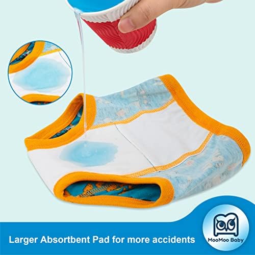 Side angle of the cotton training pants highlighting the stretchable leg holes designed for toddler boys.