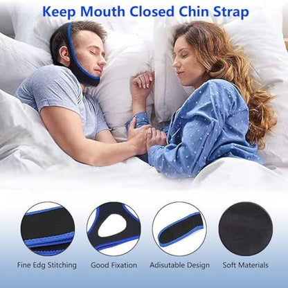 Adjustable neoprene anti snoring device with ear cut-outs