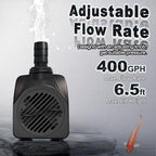 SongLong 25W fountain pump highlighting the 10-foot long grounded power cable.