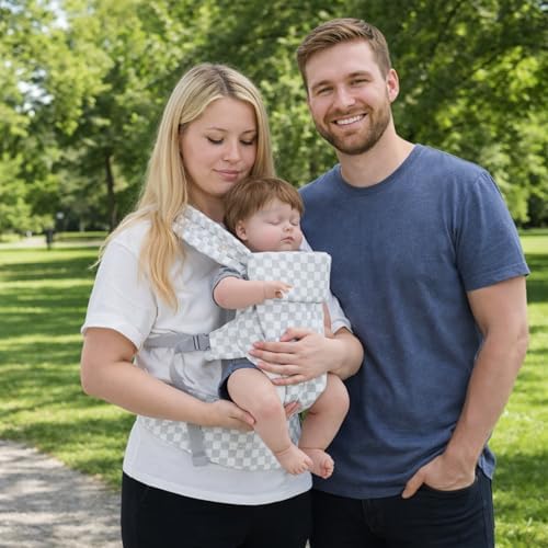 Grownsy ergonomic baby carrier showing breathable mesh material