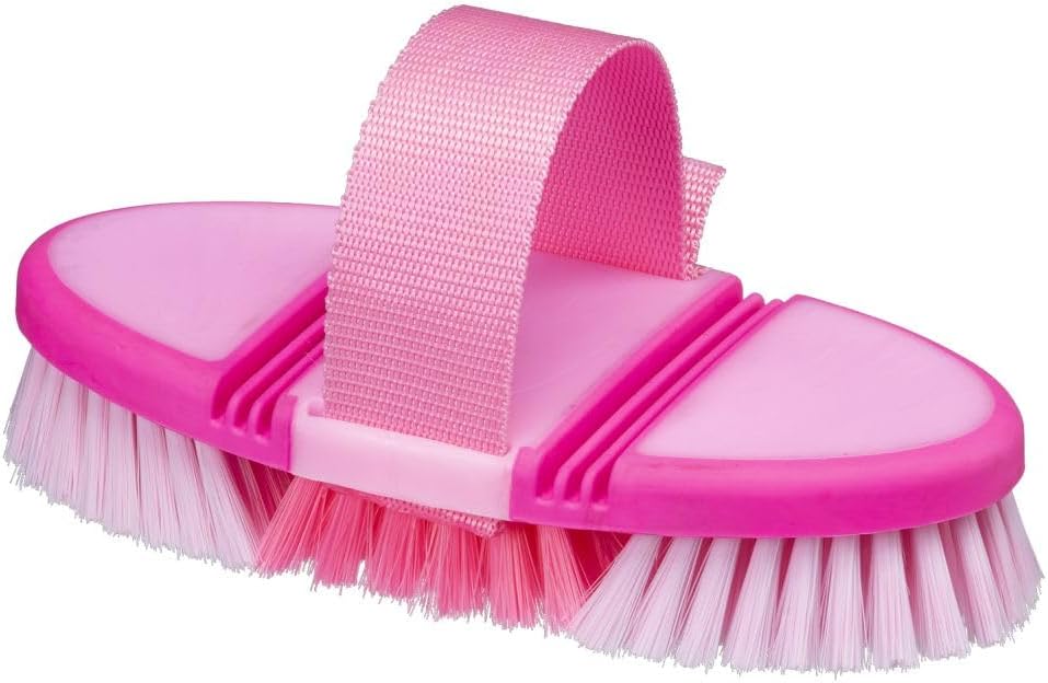 Equestrian finishing brush for horse face and legs contour view