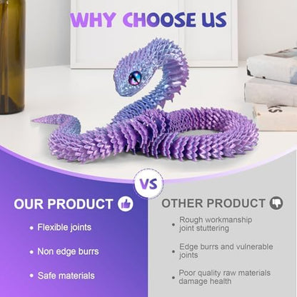Articulated snake toy demonstrating full range of motion