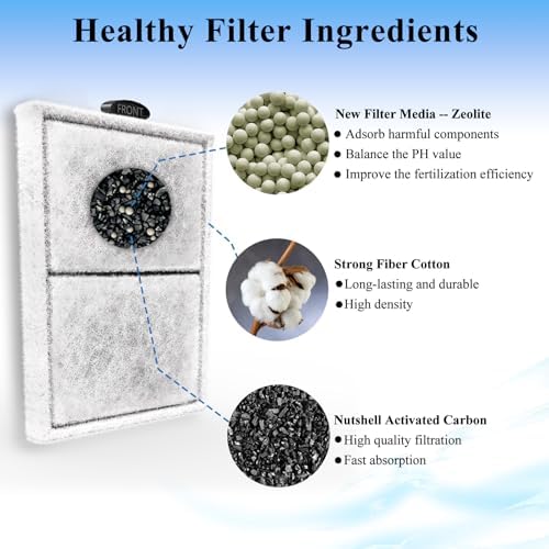 Side angle view of Pryitier large carbon replacement aquarium filter cartridges showing secure handle design