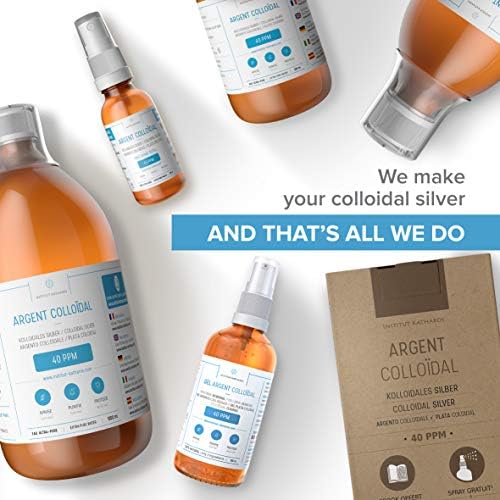 Institut Katharos colloidal silver liquid spray bottle label specifications view