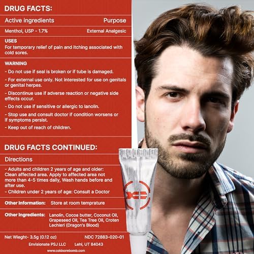 Authentic Coldsore Bomb zero point ten ounce tube for targeted lip care