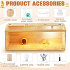 CroBlissful 40 x 16 x 16 in Brooder Kit Box for Chicken Quails Indoor Outdoor with Leg Stand Sliding Door, Bulb Set and Feeder, Baby Chicken Coops for Ducks, Hamsters, Lizards, Mice, Rat - Image 6