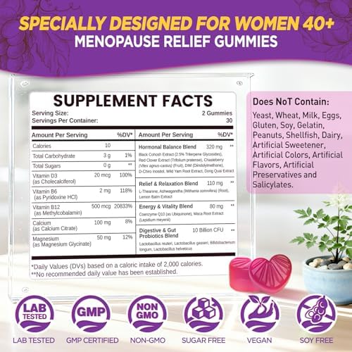 Natisland menopause support gummies 60 count jar
