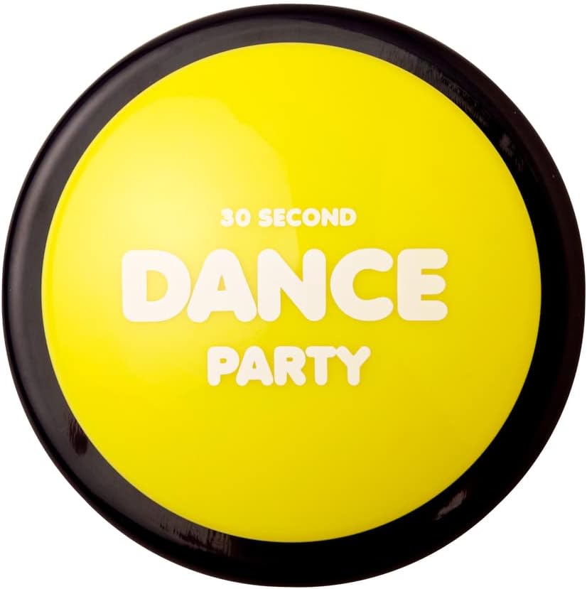 30 Second Dance Party music button front view on an office desk