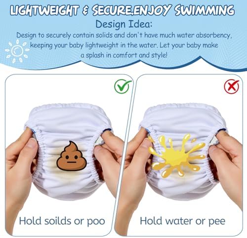 Durio infant swim diaper laid flat showing adjustable snaps