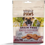 Dog treat bag showing grain-free chicken recipe details