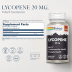 Solaray Lycopene supplement bottle back label nutritional facts