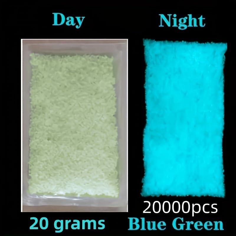 20000pcs Fluorescent Superluminescent Particles Wishing Bottle Decoration Luminous Sand Powder Party Fish Tank Luminous Jewelry Casting Supplies Filling 20G - Image 3